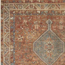 Exclusive (D570) Freya Red Multi-Colored Medallion Washable Area Rug, 5 7