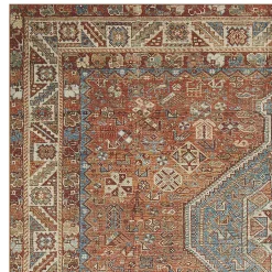 Exclusive (D570) Freya Red Multi-Colored Medallion Washable Area Rug, 8 10