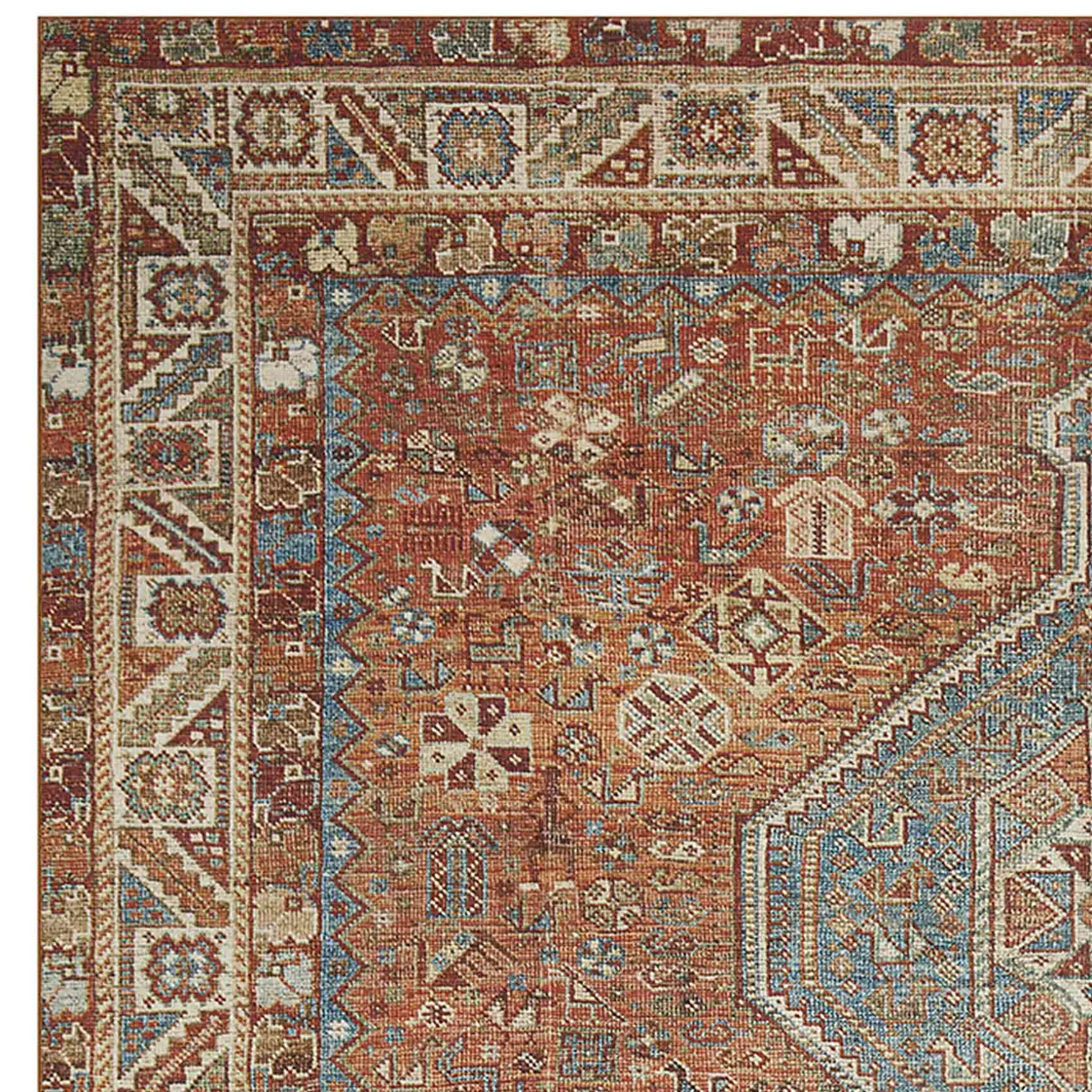 Exclusive (D570) Freya Red Multi-Colored Medallion Washable Area Rug, 8 10