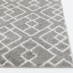 Exclusive (D558) Salinas Grey & White Diamond Design Area Rug, 5 7