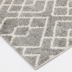 Exclusive (D558) Salinas Grey & White Diamond Design Area Rug, 5 7