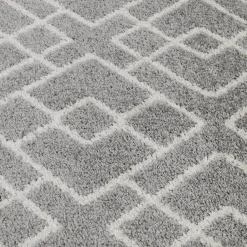 Exclusive (D558) Salinas Grey & White Diamond Design Area Rug, 5 7