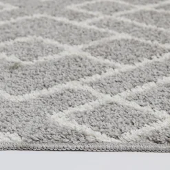 Exclusive (D558) Salinas Grey & White Diamond Design Area Rug, 5 7