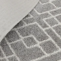 Exclusive (D558) Salinas Grey & White Diamond Design Area Rug, 5 7