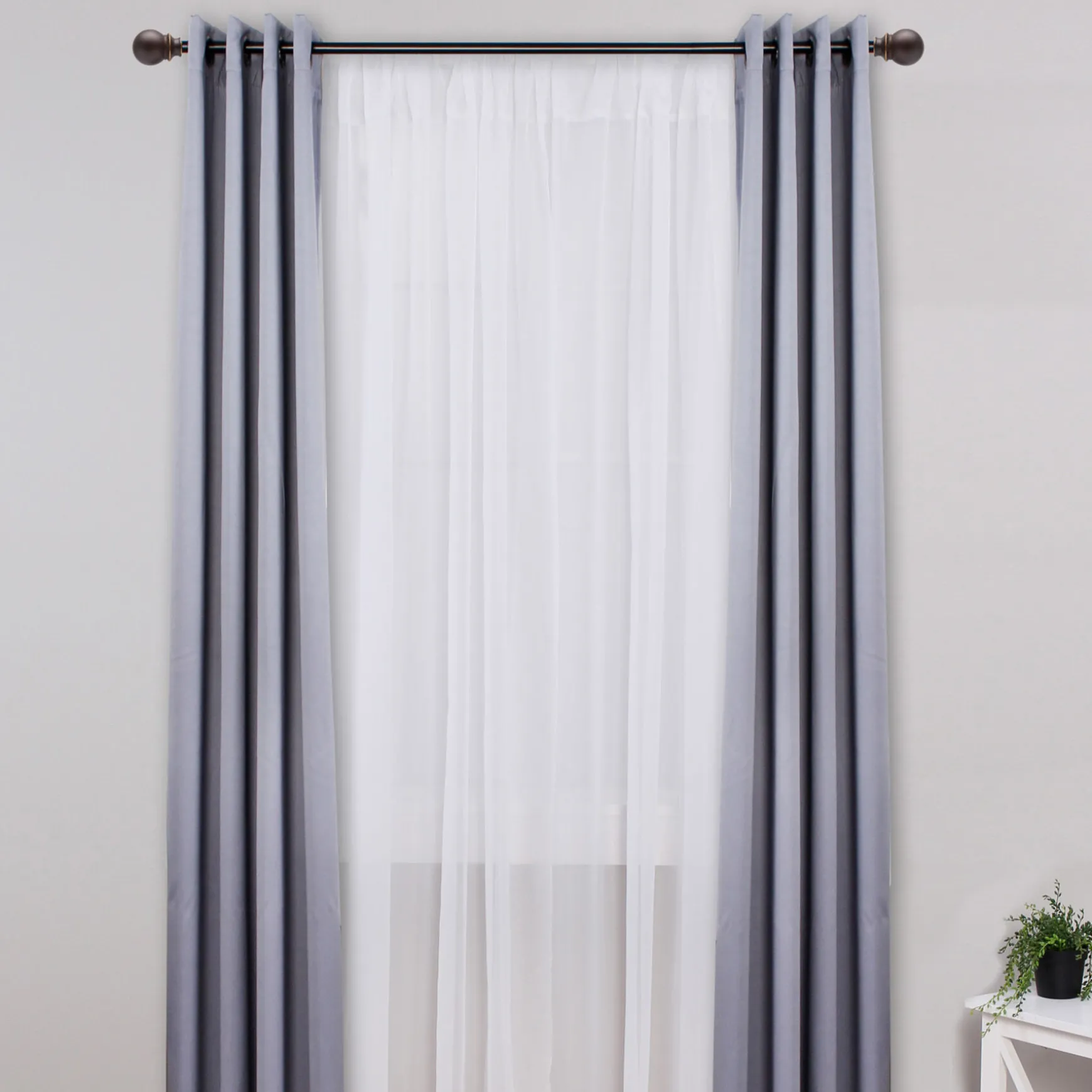 Exclusive Design 36-66 Birkin Oil Rubbed Bronze Double Window Decorative Rod 5/8