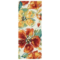 Exclusive Design (A138) Summerton Ivory & Red Floral Hooked Runner, 2 5