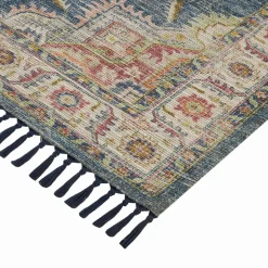 Exclusive Design (E338) Baden Blue Medallion Outdoor Area Rug, 5 7