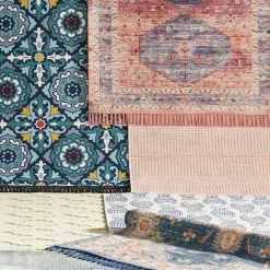 Exclusive Design (E338) Baden Blue Medallion Outdoor Area Rug, 5 7