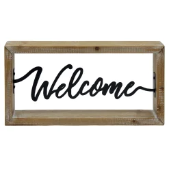 Exclusive Design Framed Welcome Cutout Block Sign, 12 8