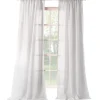 Exclusive Design Lourdes White Crushed Rod Pocket Sheer Curtain Panel, 95