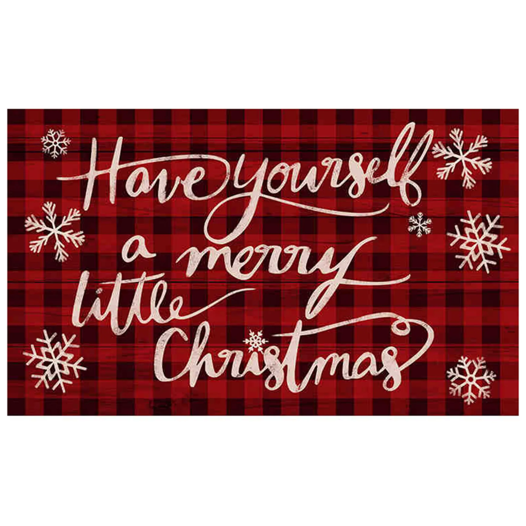 Exclusive Design Merry Little Christmas Buffalo Check Doormat, 17 27