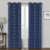 Exclusive Design Rockwell Navy Embroidered Blackout Grommet Curtain Panel, 84