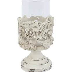 Exclusive Design White Carved Candle Holder, 9