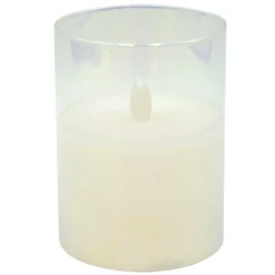 Exclusive Design 3X4 Led Glass Wax Candle In Glass Cylinder 6 Hour Timer