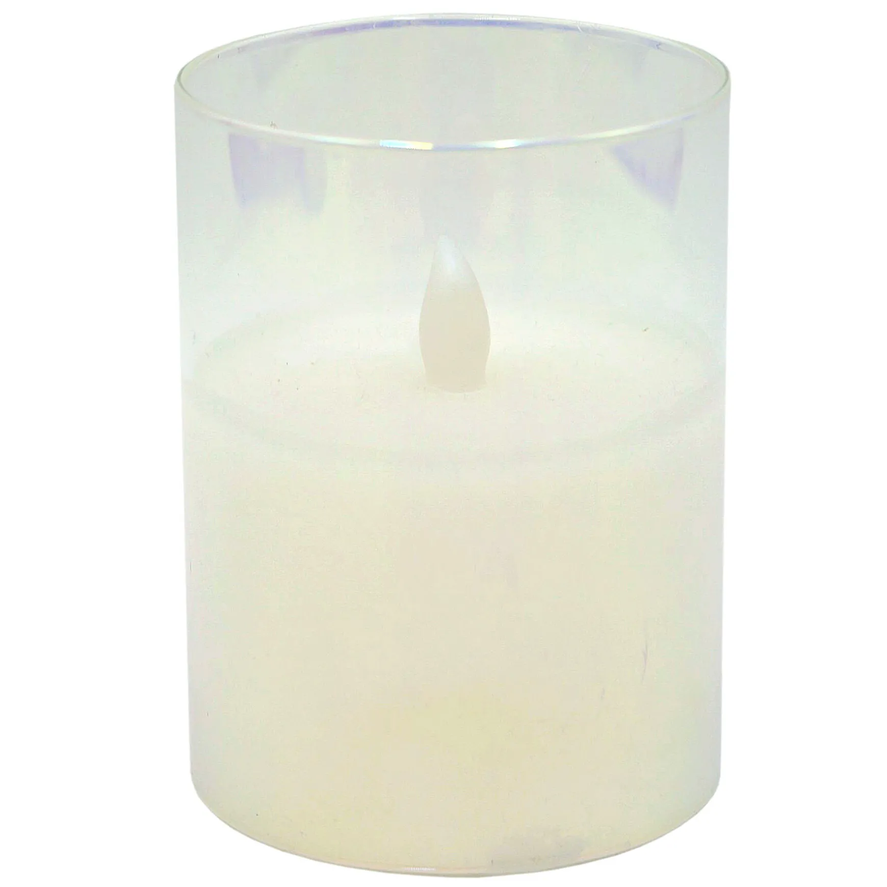 Exclusive Design 3X4 Led Glass Wax Candle In Glass Cylinder 6 Hour Timer
