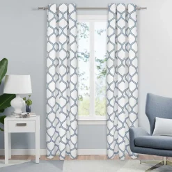 Exclusive Desmond Indigo Light Filtering Curtain Panel, 84