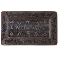 Exclusive Dog Border Welcome Brown Rubber Doormat, 18 30