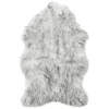 Exclusive Finley Ivory & Grey Faux Fur Accent Rug, 2 3