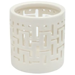 Exclusive Grace Mitchell White Ceramic Cutout Tealight Candle Holder, 3