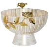 Exclusive Grace Mitchell Gold Bowl With Iron Leaves & Caste Bird