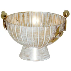 Exclusive Grace Mitchell Gold Bowl With Iron Leaves & Caste Bird