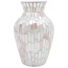 Exclusive Ivory Mosaic Glass Vase, 10 "