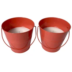 Exclusive 2-Pack Red Paint Bucket Citronella Candles, 8Oz