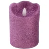 Exclusive Purple Glittered Led Halloween Candle, 4