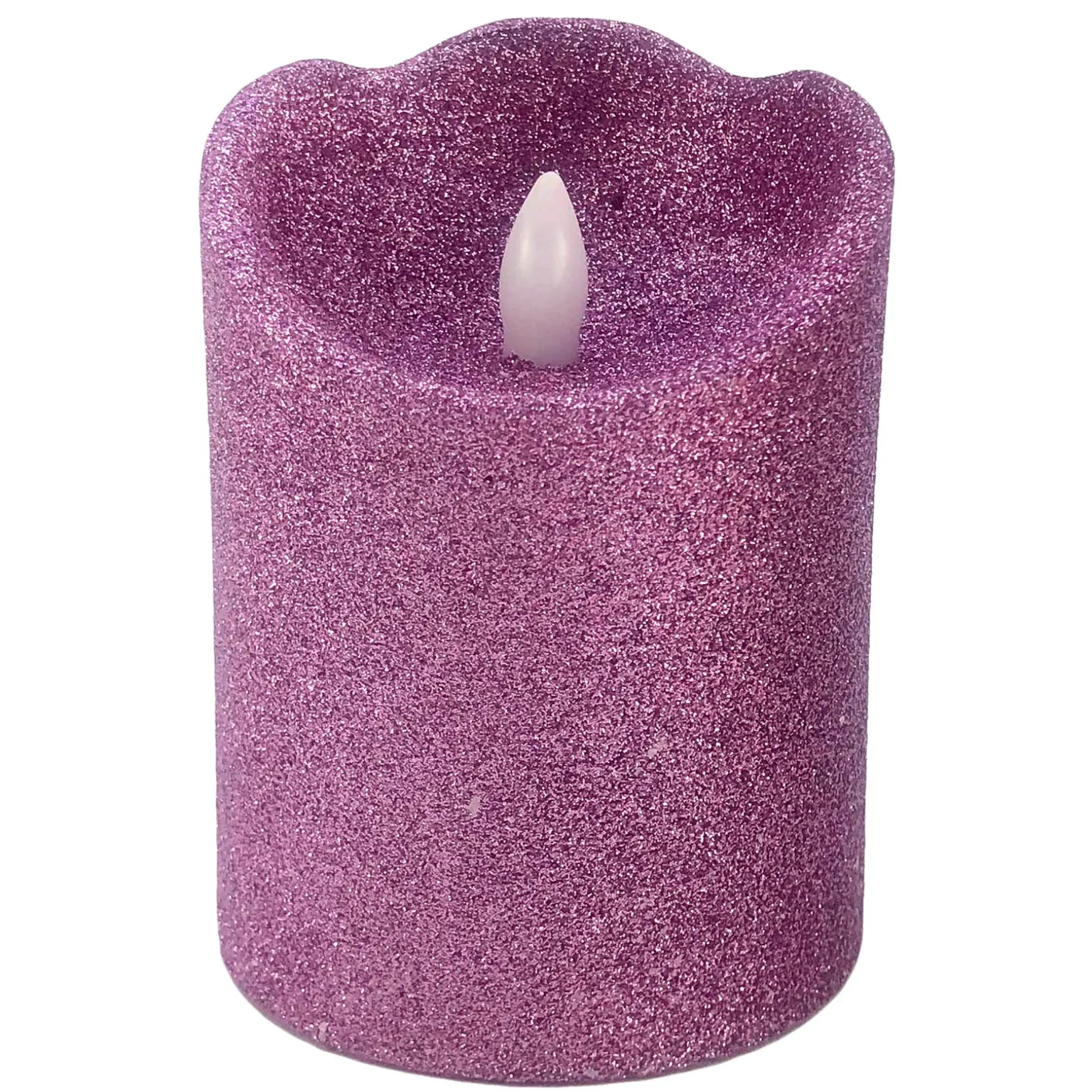 Exclusive Purple Glittered Led Halloween Candle, 4