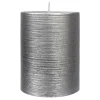 Exclusive Silver Glittered Unscented Pillar Candle, 4