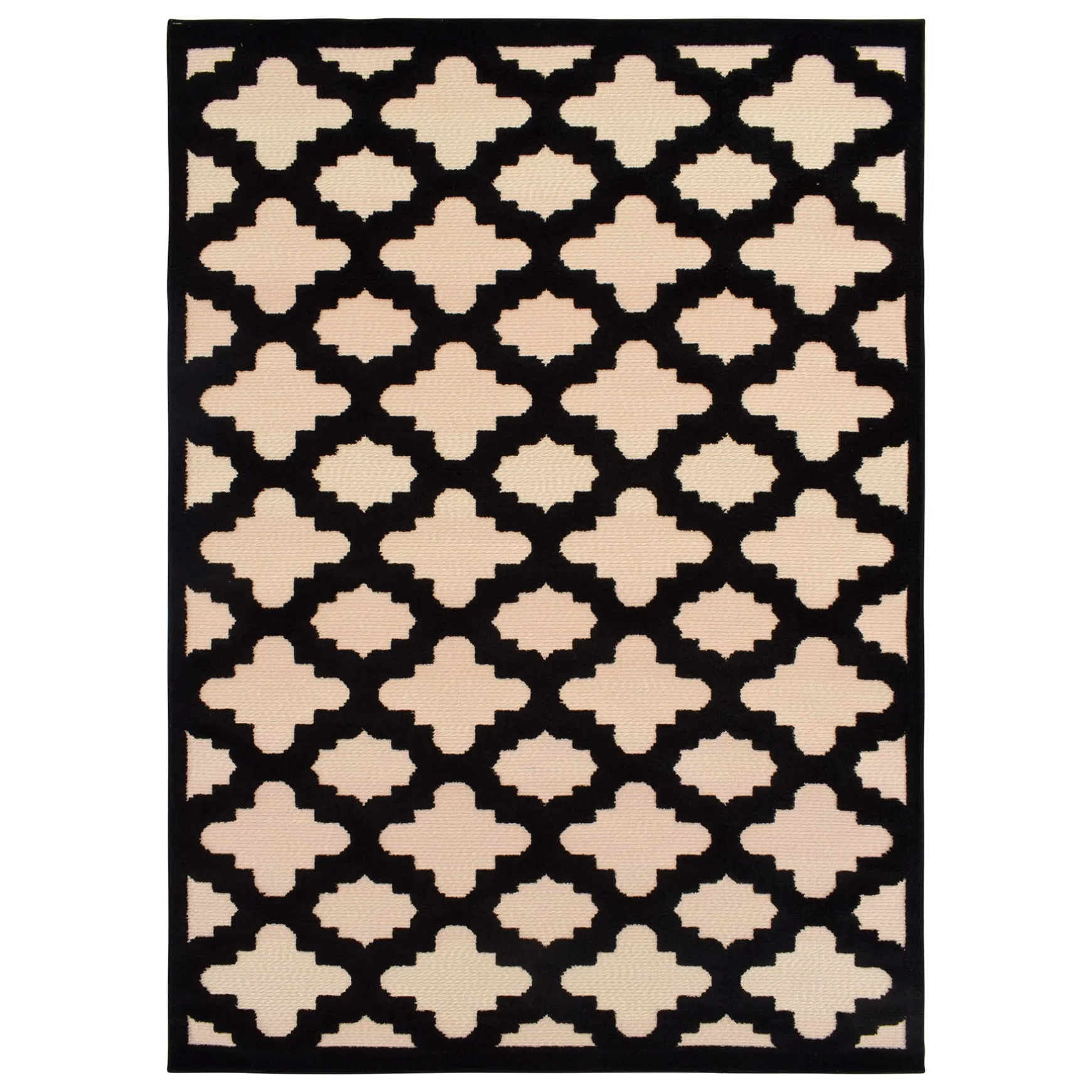 Exclusive Torino Black Trellis Indoor & Outdoor Area Rug, 5 7