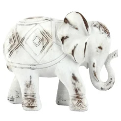 Exclusive Whitewashed Elephant Figurine, 7
