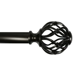 Exclusive Winslow Metal Cage 18 -36 Adjustable 1 Diameter Curtain Rod, Bronze Finish