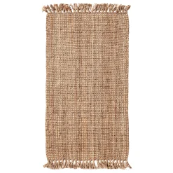 Exquisite Gifts (B485) Honeybloom Jute Boucle Fringe Accent Rug, 3 5