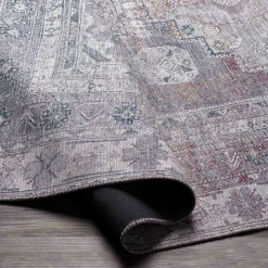 Exquisite Gifts (B786) Honeybloom Multi-Colored Medallion Washable Area Rug, 5 7