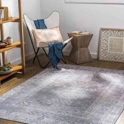 Exquisite Gifts (B786) Honeybloom Multi-Colored Medallion Washable Area Rug, 5 7