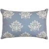 Exquisite Gifts Blue Beaded Embroidered Throw Pillow, 14 20