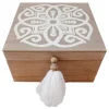 Exquisite Gifts Decorative Wood Box With Tassels, 7X6
