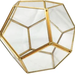 Exquisite Gifts Gold Metal & Clear Glass Terrarium, 5.5