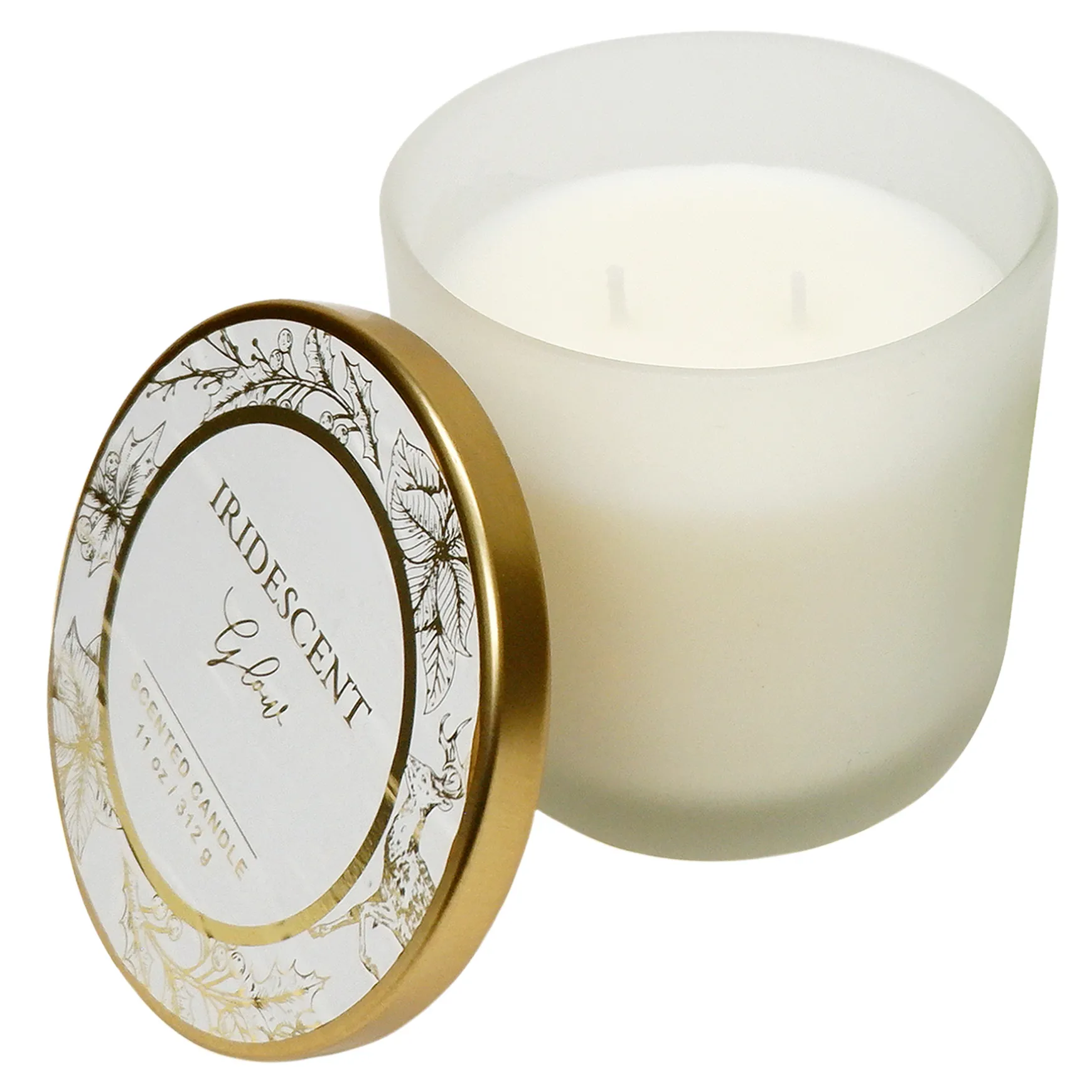 Exquisite Gifts Iridescent Glow Scented Glass Jar Candle, 11Oz