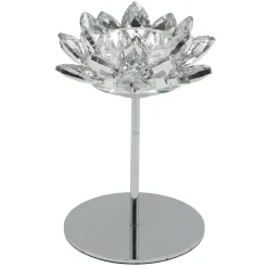 Exquisite Gifts Laila Ali Crystal Lotus Flower Candle Holder, 7