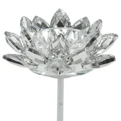 Exquisite Gifts Laila Ali Crystal Lotus Flower Candle Holder, 7