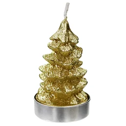 Exquisite Gifts 4-Pack Gold Tree Tealight Candles, 2.8