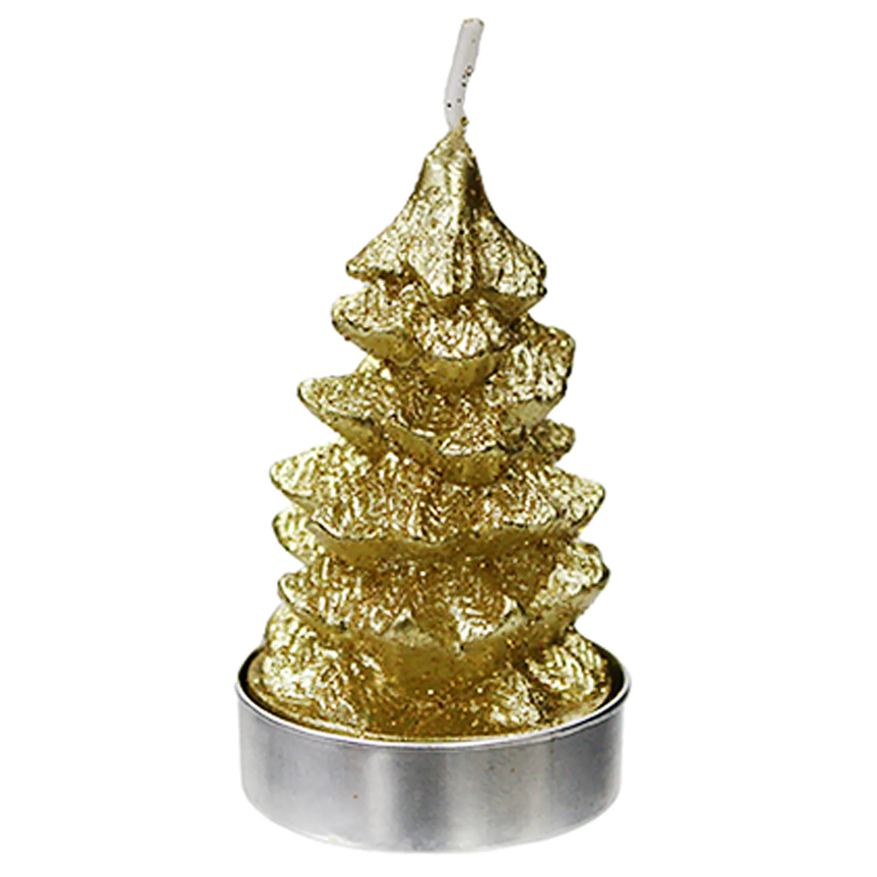 Exquisite Gifts 4-Pack Gold Tree Tealight Candles, 2.8