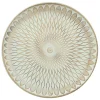 Exquisite Gifts Round Cream & Tan Patterned Decorative Tray, 17