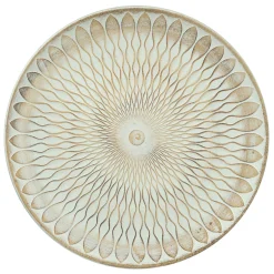 Exquisite Gifts Round Cream & Tan Patterned Decorative Tray, 17