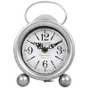 Exquisite Gifts Silver Metal Table Clock, 7.5