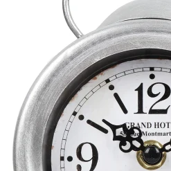 Exquisite Gifts Silver Metal Table Clock, 7.5