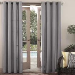 Exquisite Gifts Sun Zero Darian Grey Outdoor Light Filtering Curtain Panel, 84