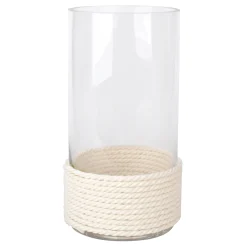Exquisite Gifts Ty Pennington Clear Glass Vase With Textured White Base